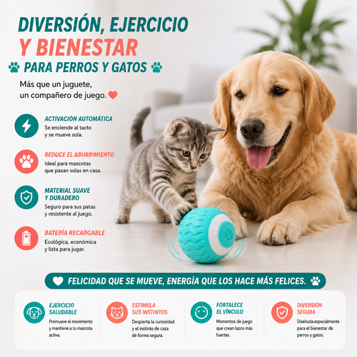 Pelota Giratoria y Divertida para Mascotas