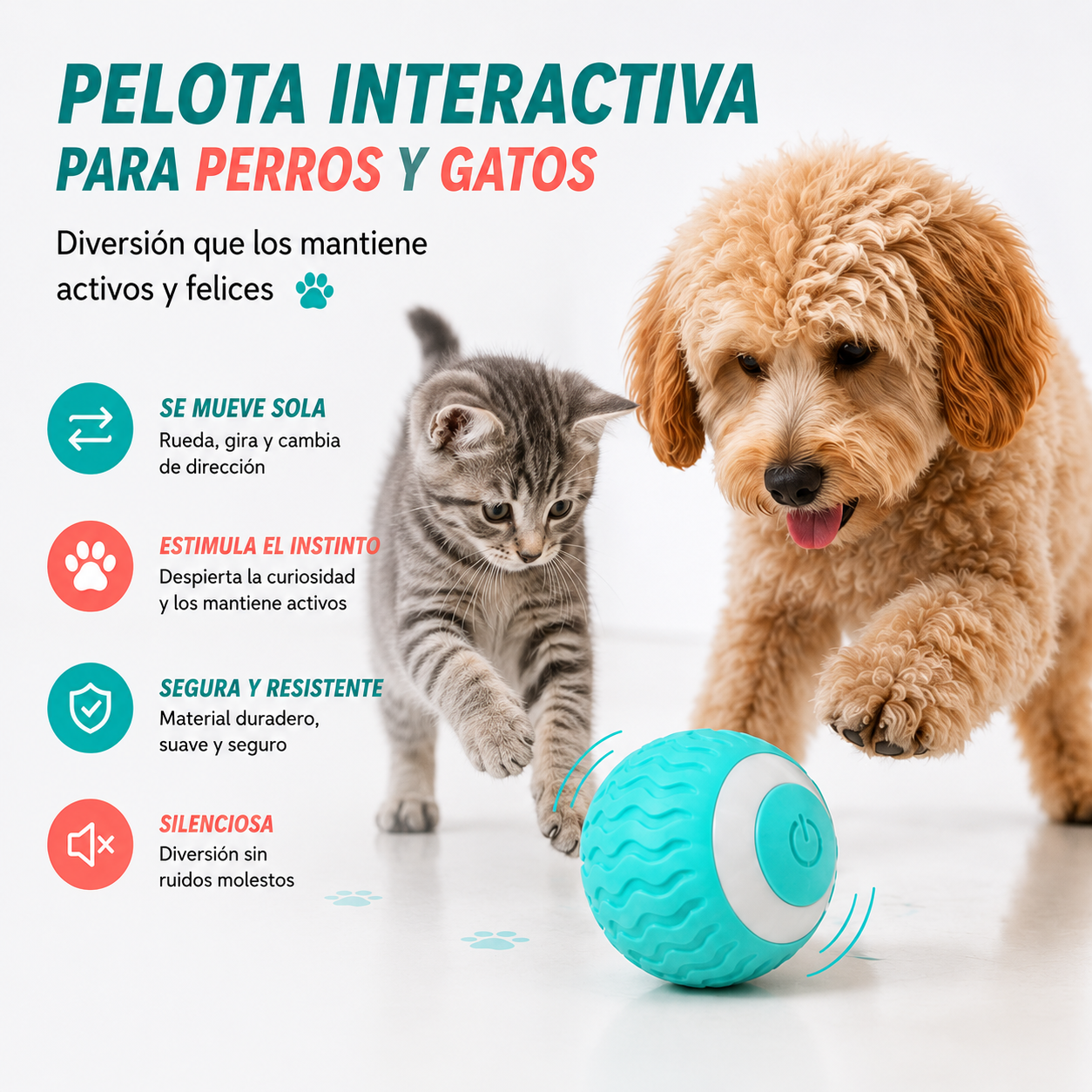 Pelota Giratoria y Divertida para Mascotas